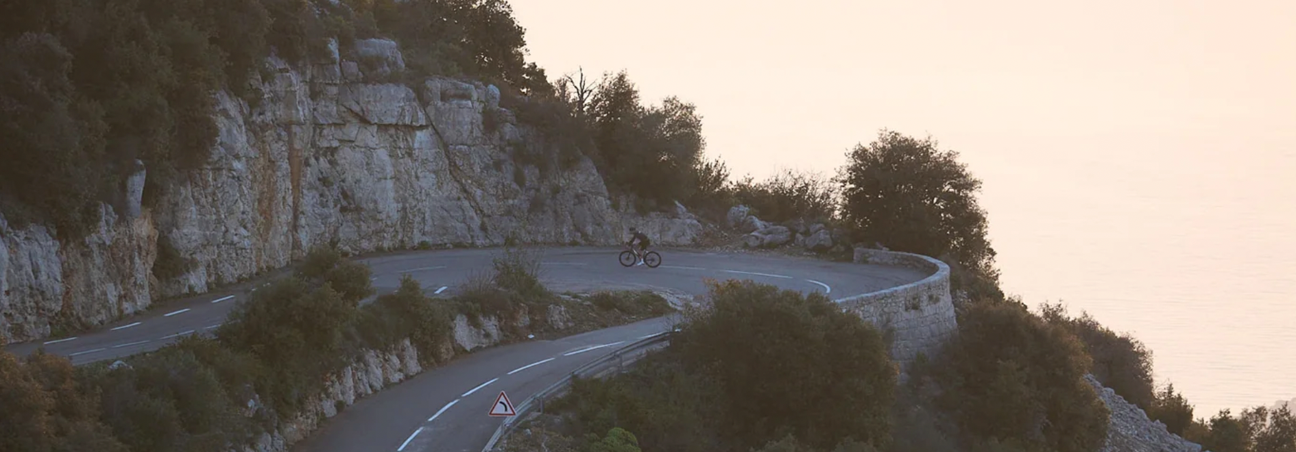 Cyclist entering a tunnel