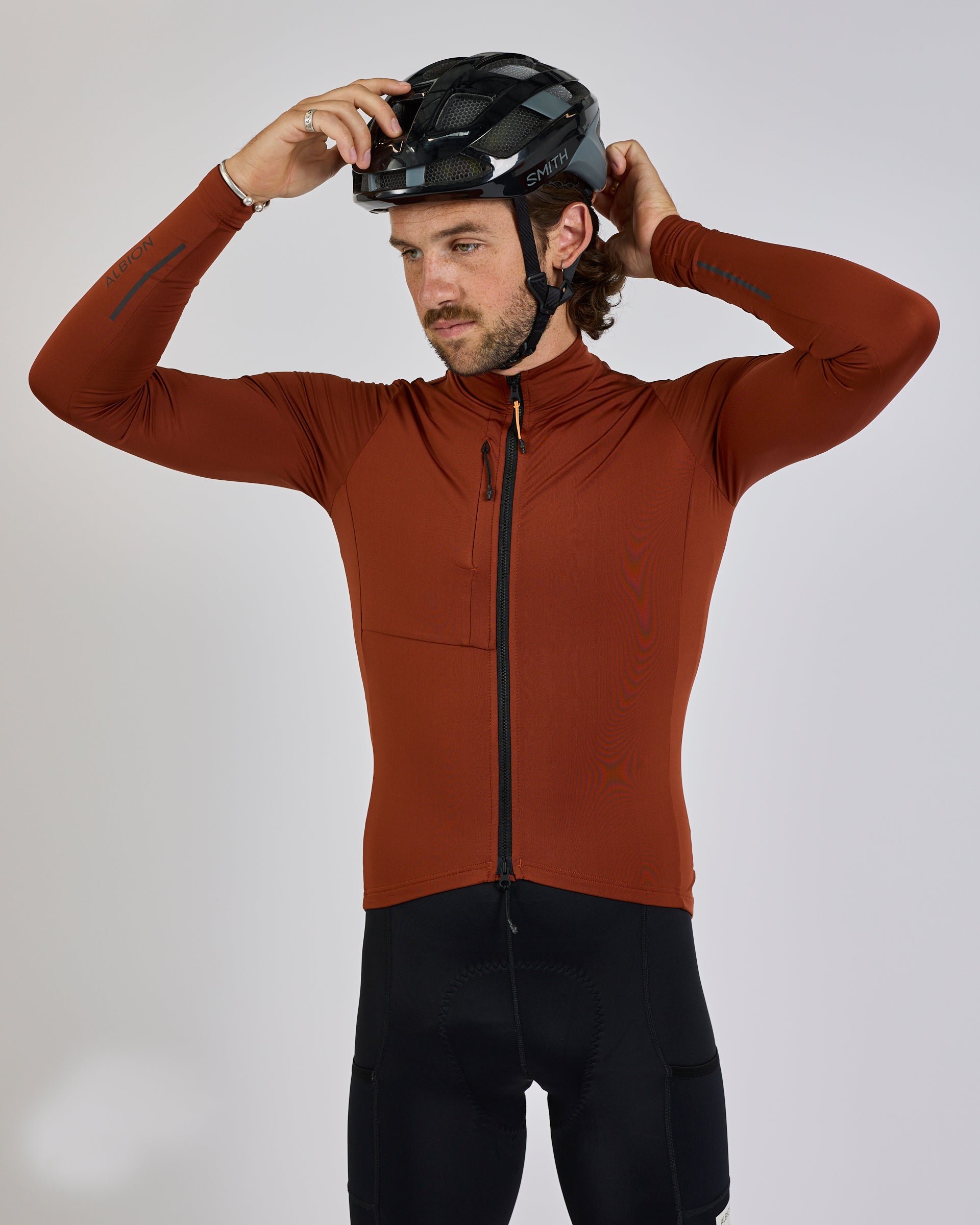Albion Traverse Long Sleeve Jersey (Burnt Ochre 2025)