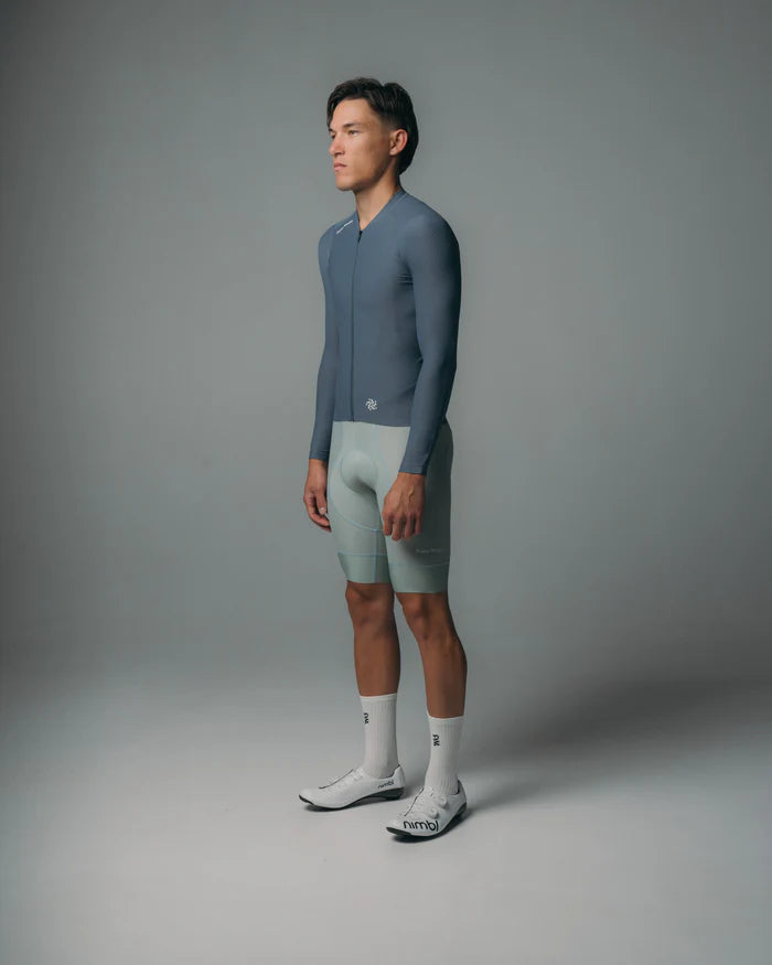 Pedal Mafia Men's Pro Delta Long Sleeve Jersey (Dark Blue Steel)