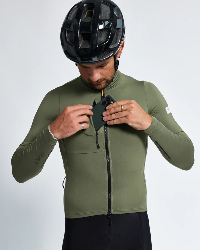 Albion Traverse Long Sleeve Jersey (Mineral Green)