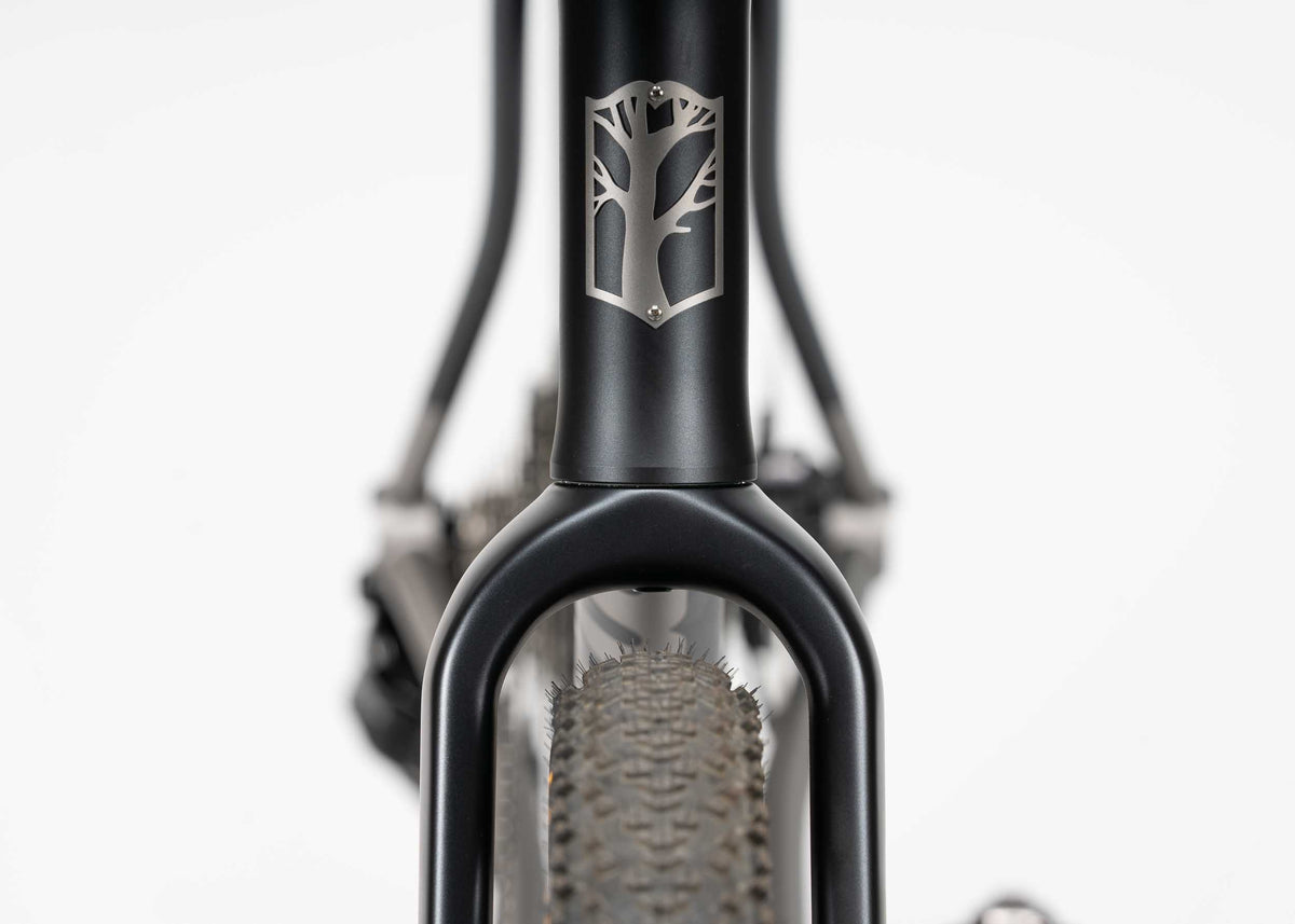 Suspension-corrected carbon fork with 55mm tire clearance