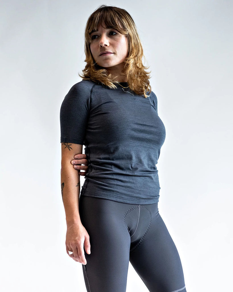 Albion Women Merino Base Layer Short Sleeve (Dark Slate)